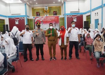 Kapolres Pelalawan Bersama Forkopimda Tinjau Giat Vaksinasi Massal Nasional