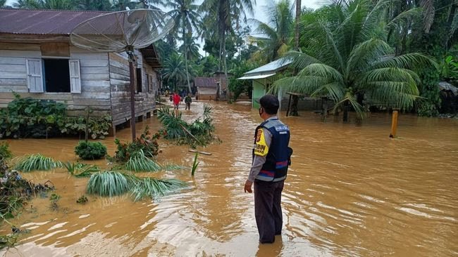 Diguyur Hujan Deras, 600 Rumah di Rohul Terendam Banjir