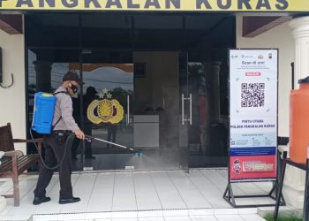 Cegah Lingkungan Kantor dari Penularan Covid-19, Polsek Pangkalan Kuras Lakukan Ini